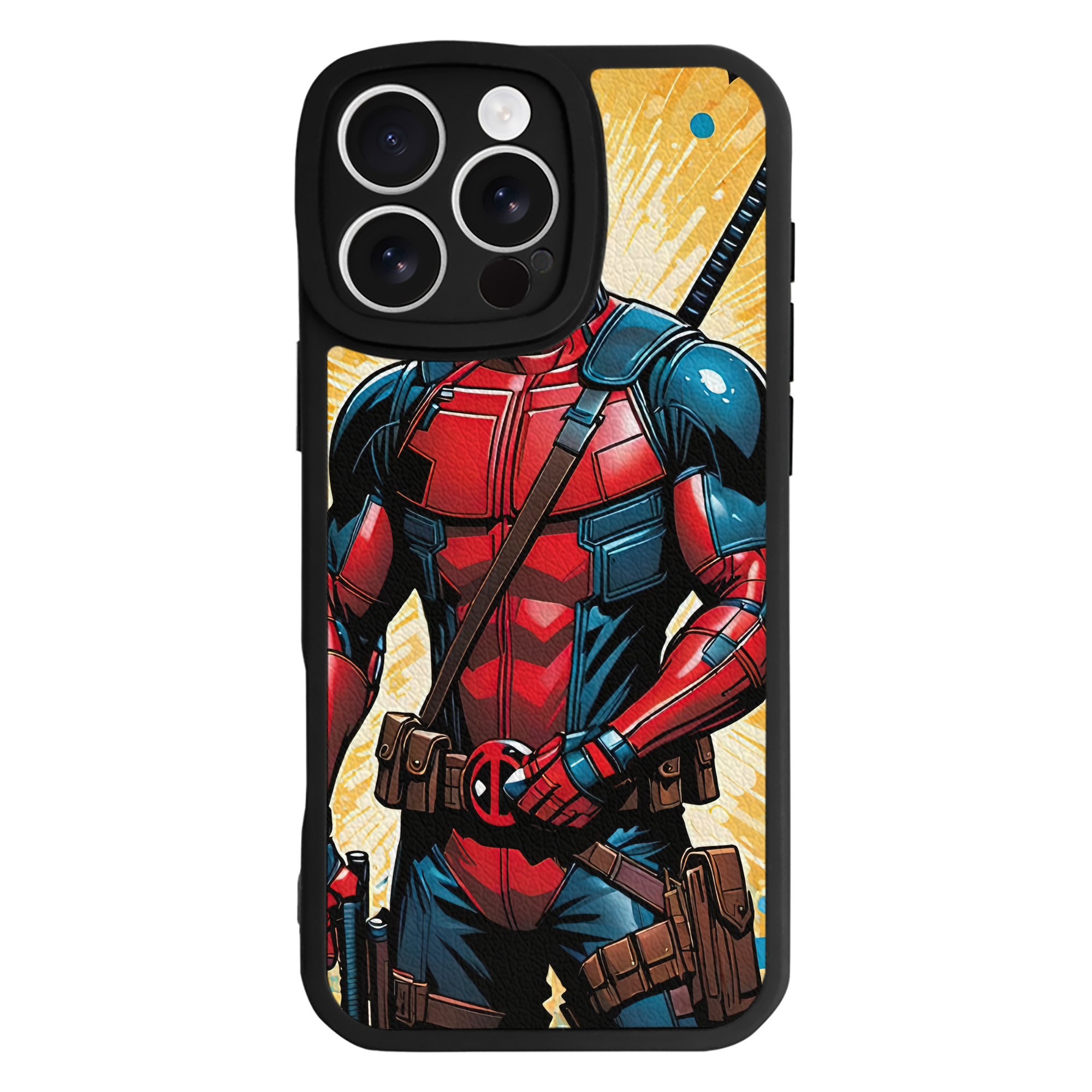 （画像用） Deadpool デッドプール 【iPhone 16シリーズ対応】シリコンスマホケース（レザー調） 材質：シリコン